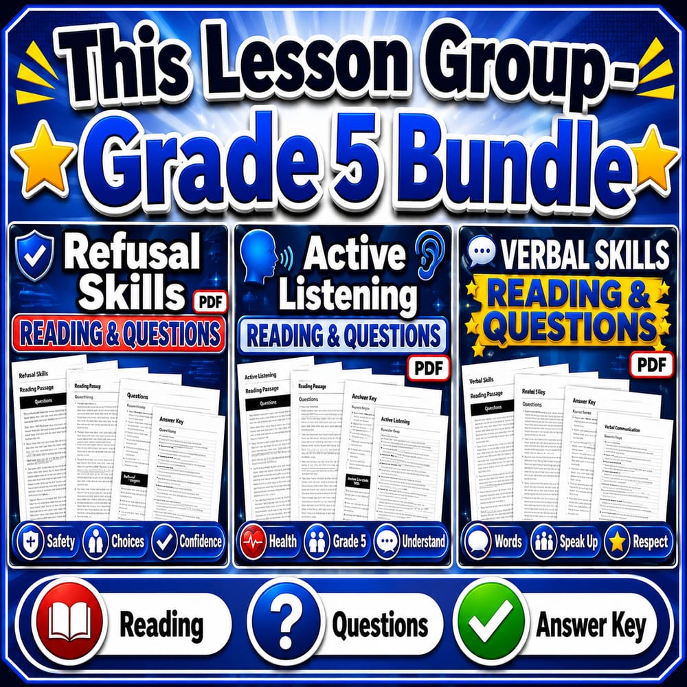 Grade 5 Interpersonal Communication Skills Health Lesson Bundle: NHES — bundle cover