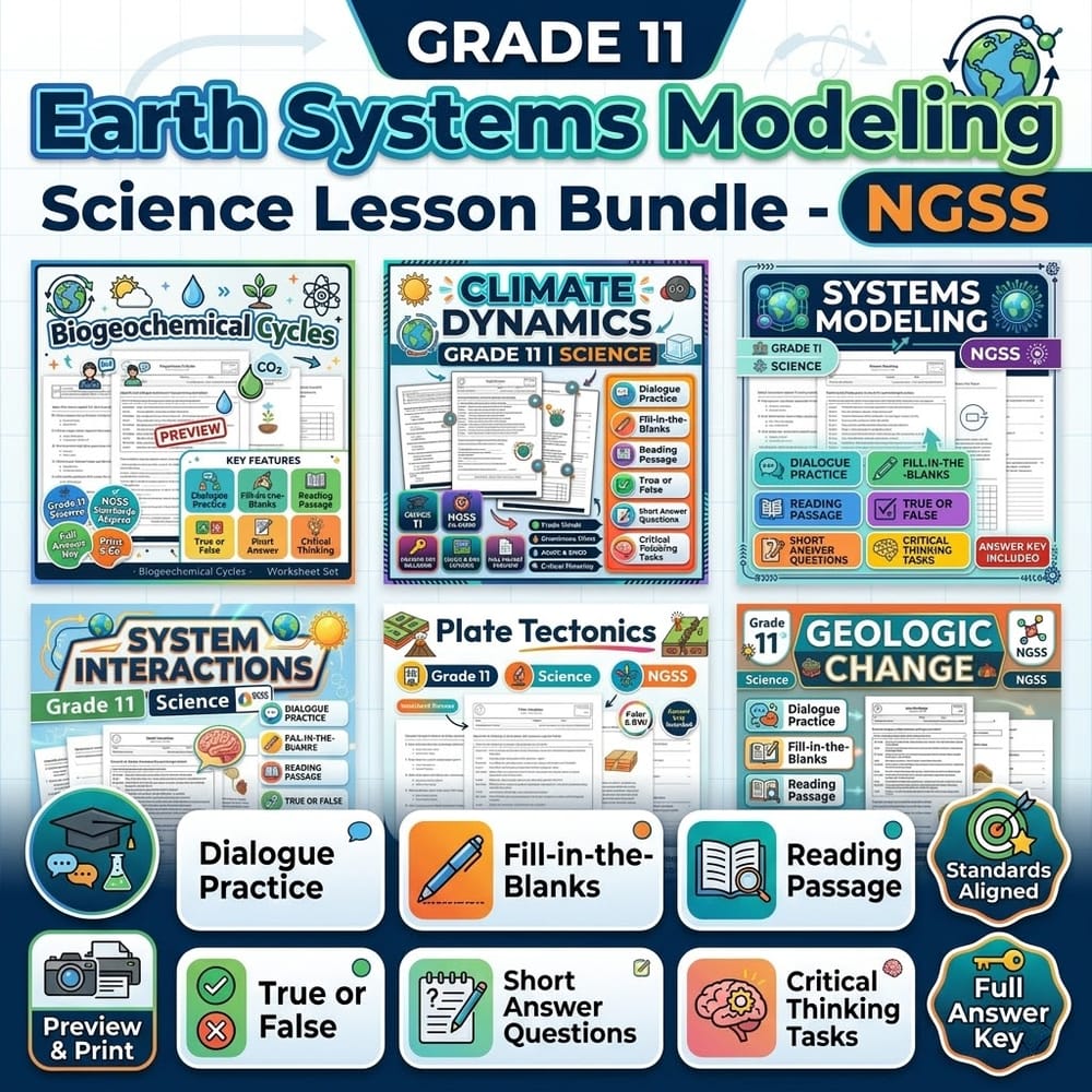 Grade 11 Earth Systems Modeling Science Lesson Bundle - NGSS Practice — bundle cover