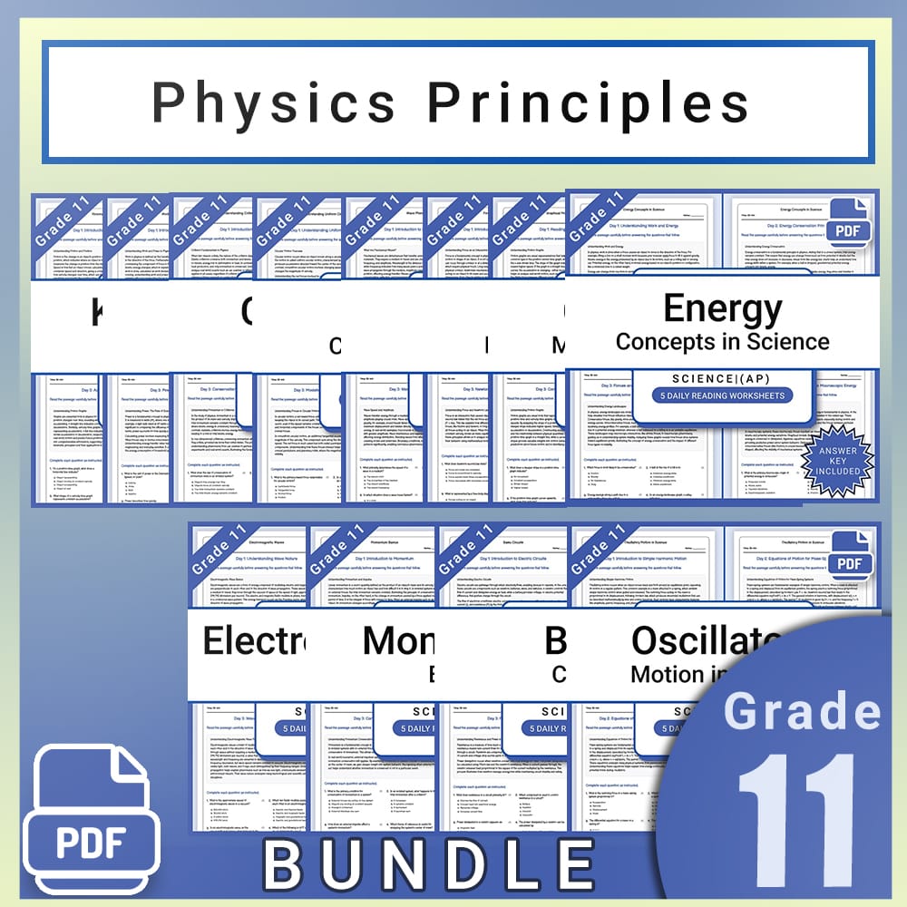 AP Physics Principles Activities & Worksheets | Grade 11 Advanced Placement  — bundle cover