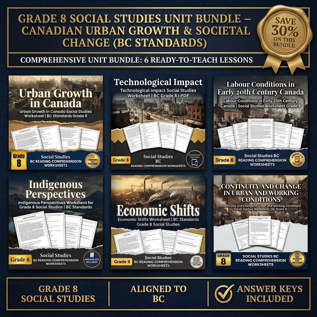Grade 8 Social Studies | Industrialization and Urbanization Bundle — bundle cover