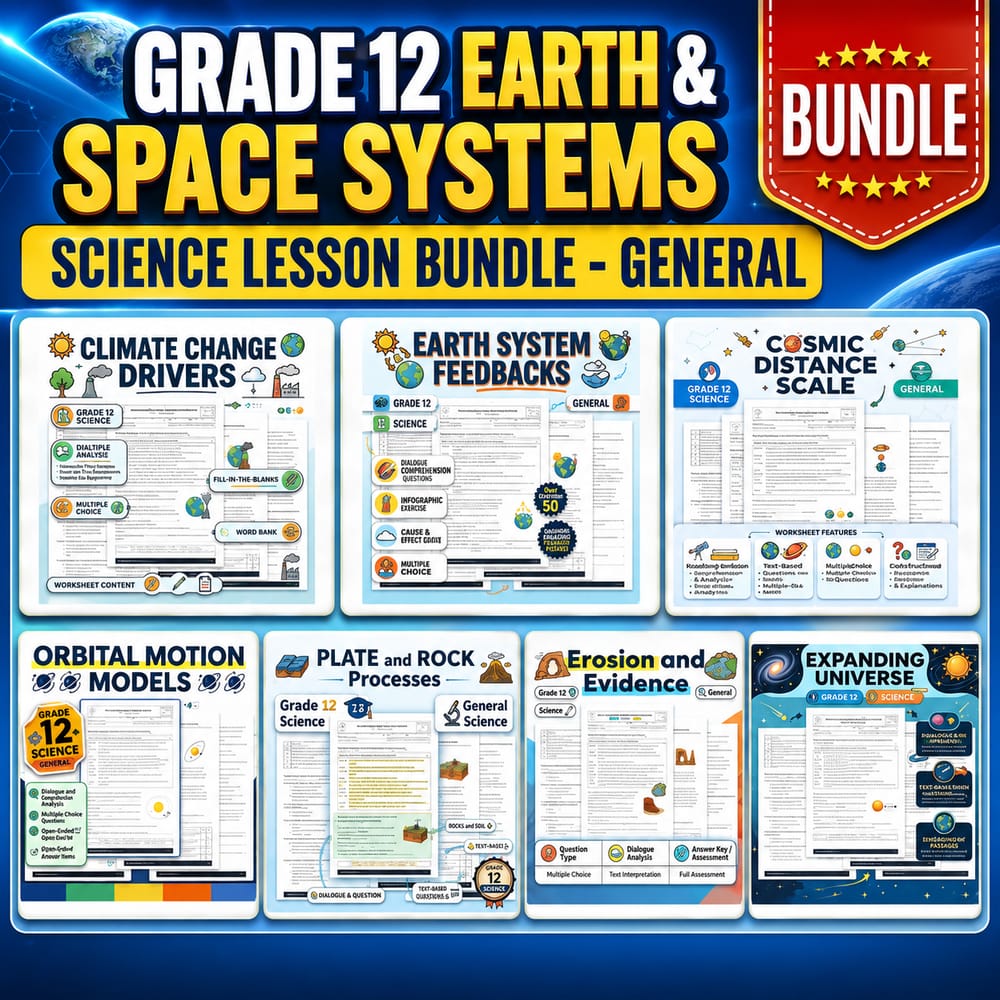 Grade 12 Earth & Space Systems Science Lesson Bundle – General Framework — bundle cover