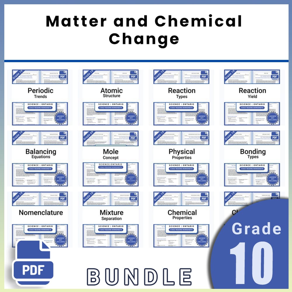 Grade 10 Science Lesson Group Bundle | Ontario Framework — bundle cover