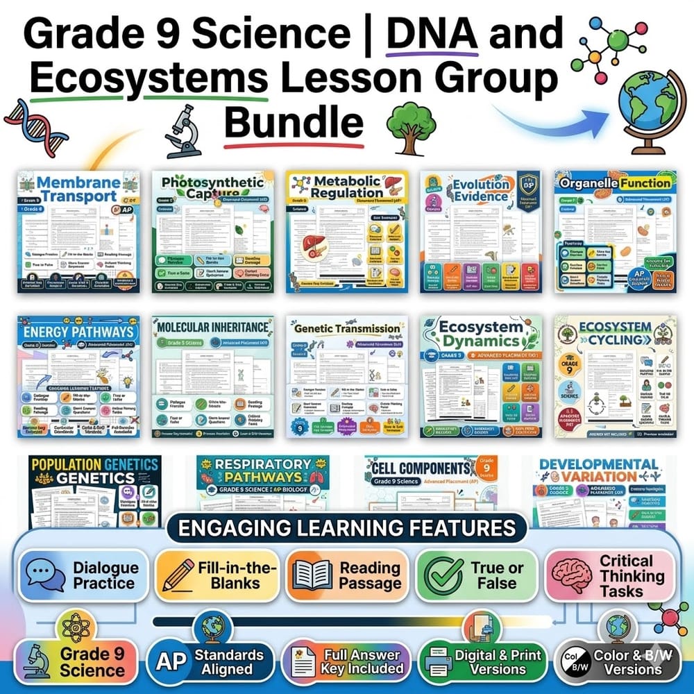 Grade 9 Science | DNA and Ecosystems Lesson Group Bundle — bundle cover