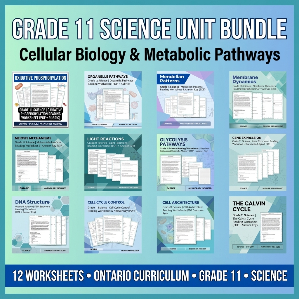 Grade 11 Science UNIT Bundle | Cellular Processes & Metabolic Pathways  — bundle cover
