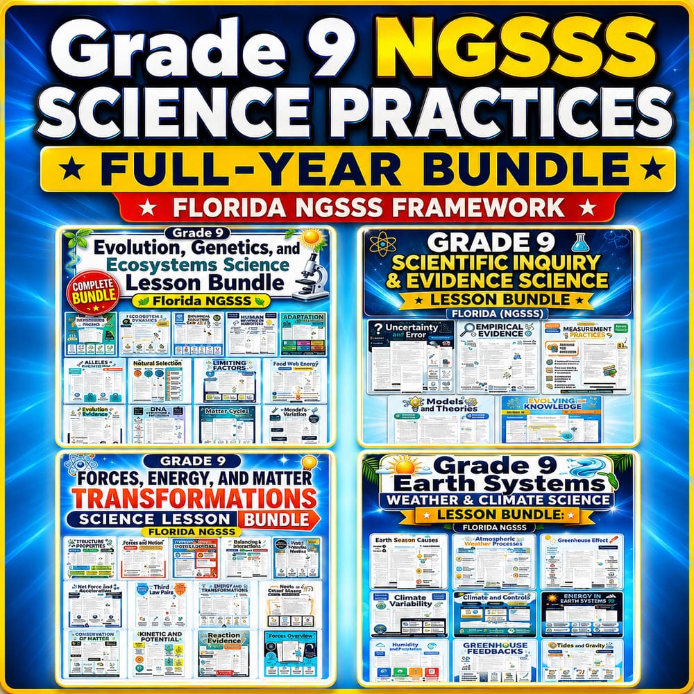 Grade 9 NGSSS Science Practices Full-Year Bundle: Florida NGSSS Framework — bundle cover