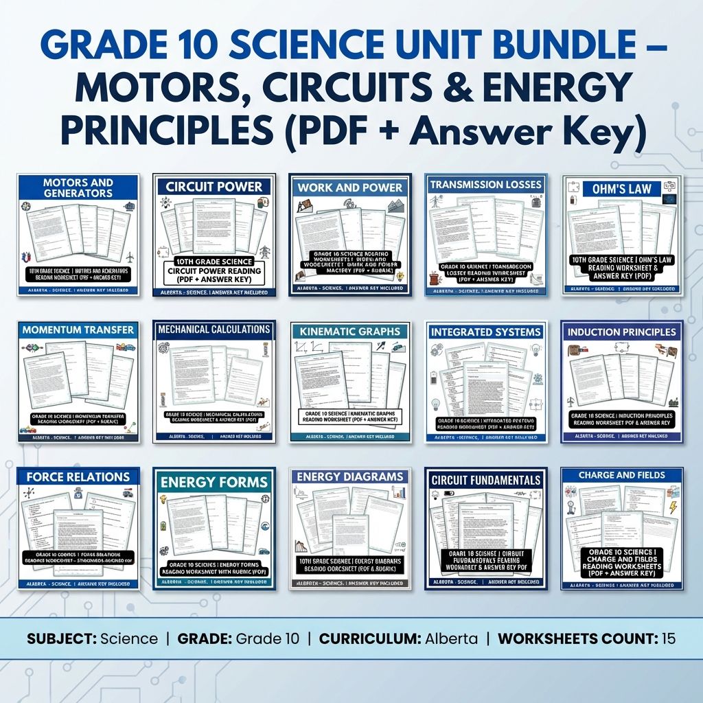 Grade 10 Science Bundle | Energy, Circuits & Mechanics (Answer Keys Included) — bundle cover