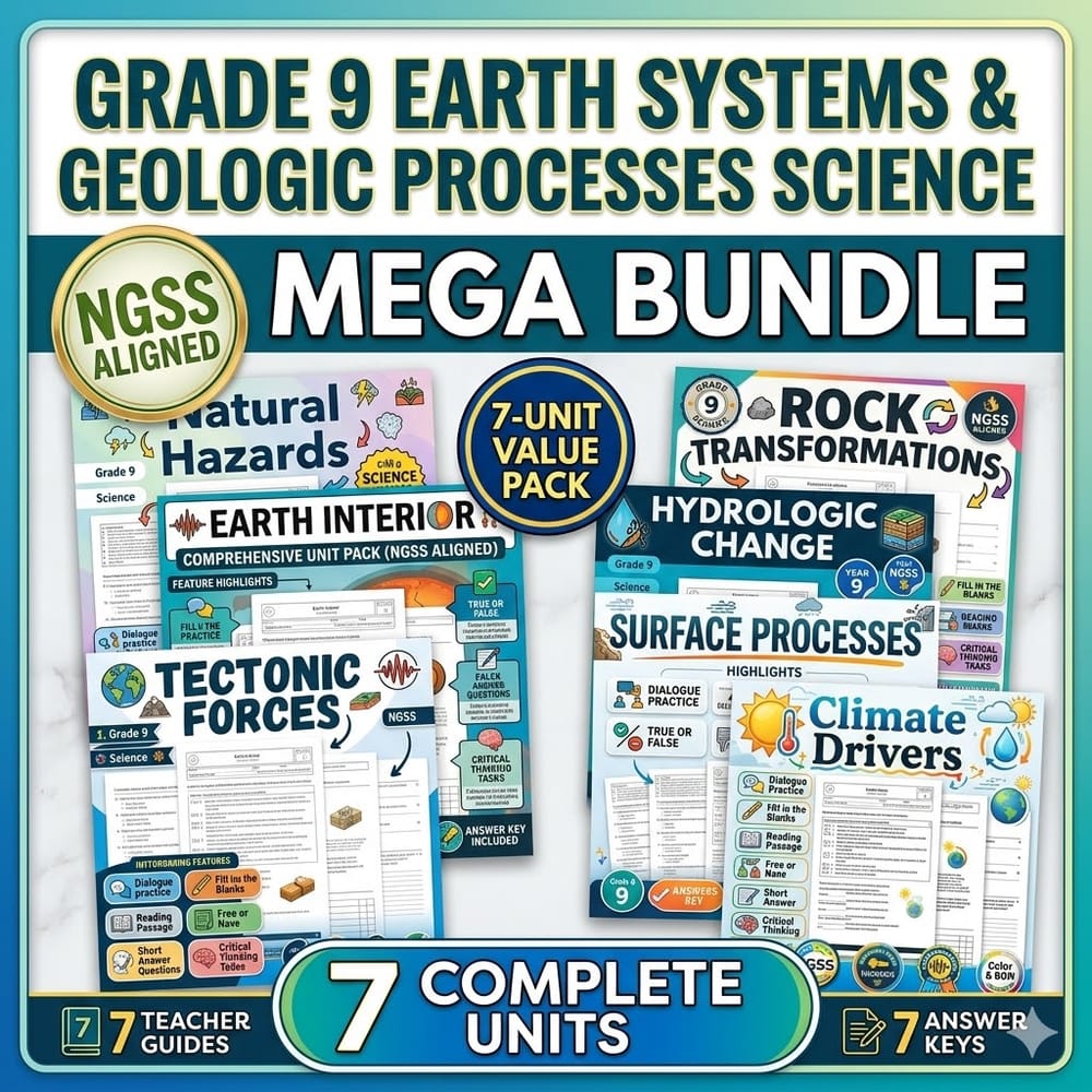 Grade 9 Earth Systems and Geologic Processes Science Lesson Bundle: NGSS — bundle cover