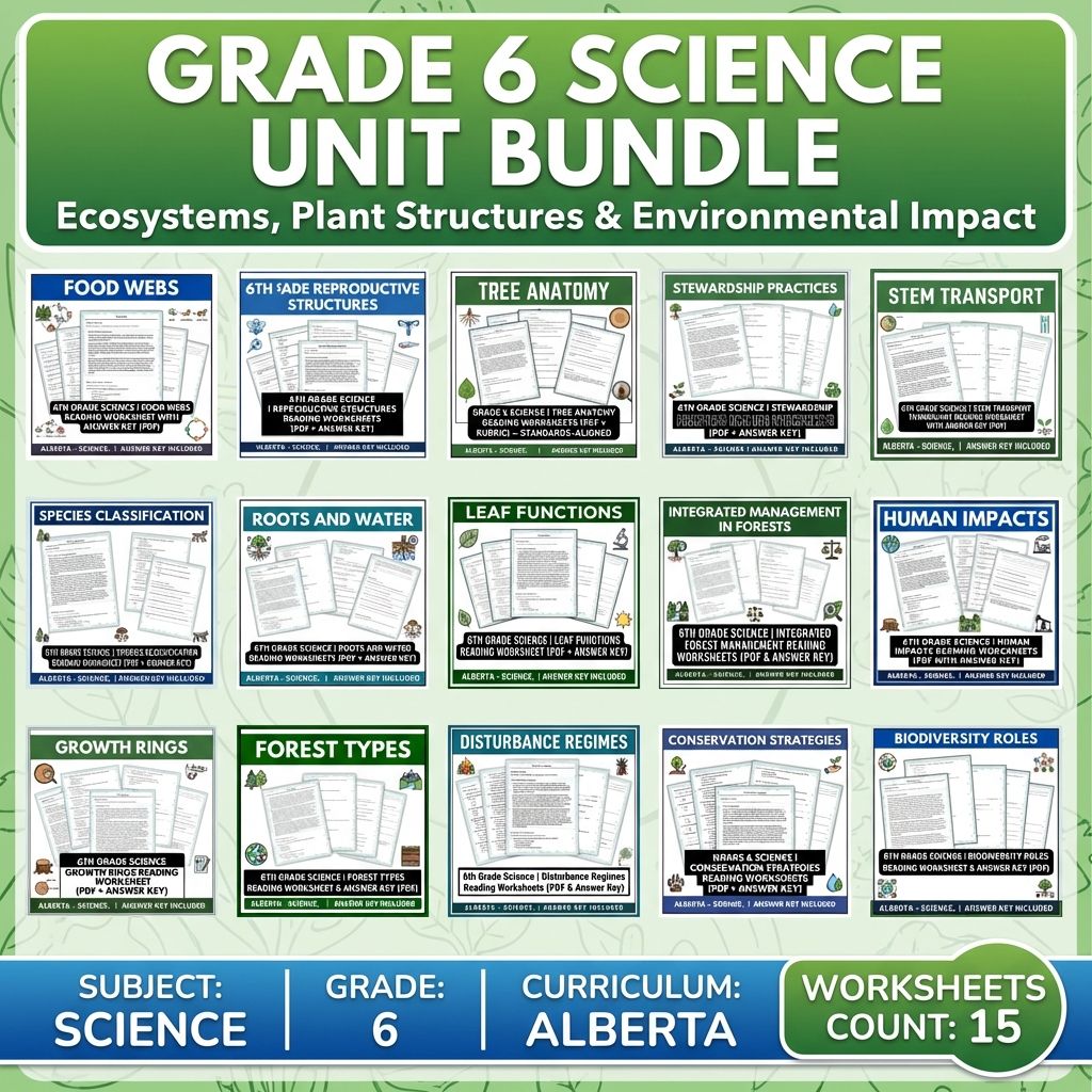 Grade 6 Science Unit Bundle | Ecosystems and Biodiversity (Answer Keys Included) — bundle cover