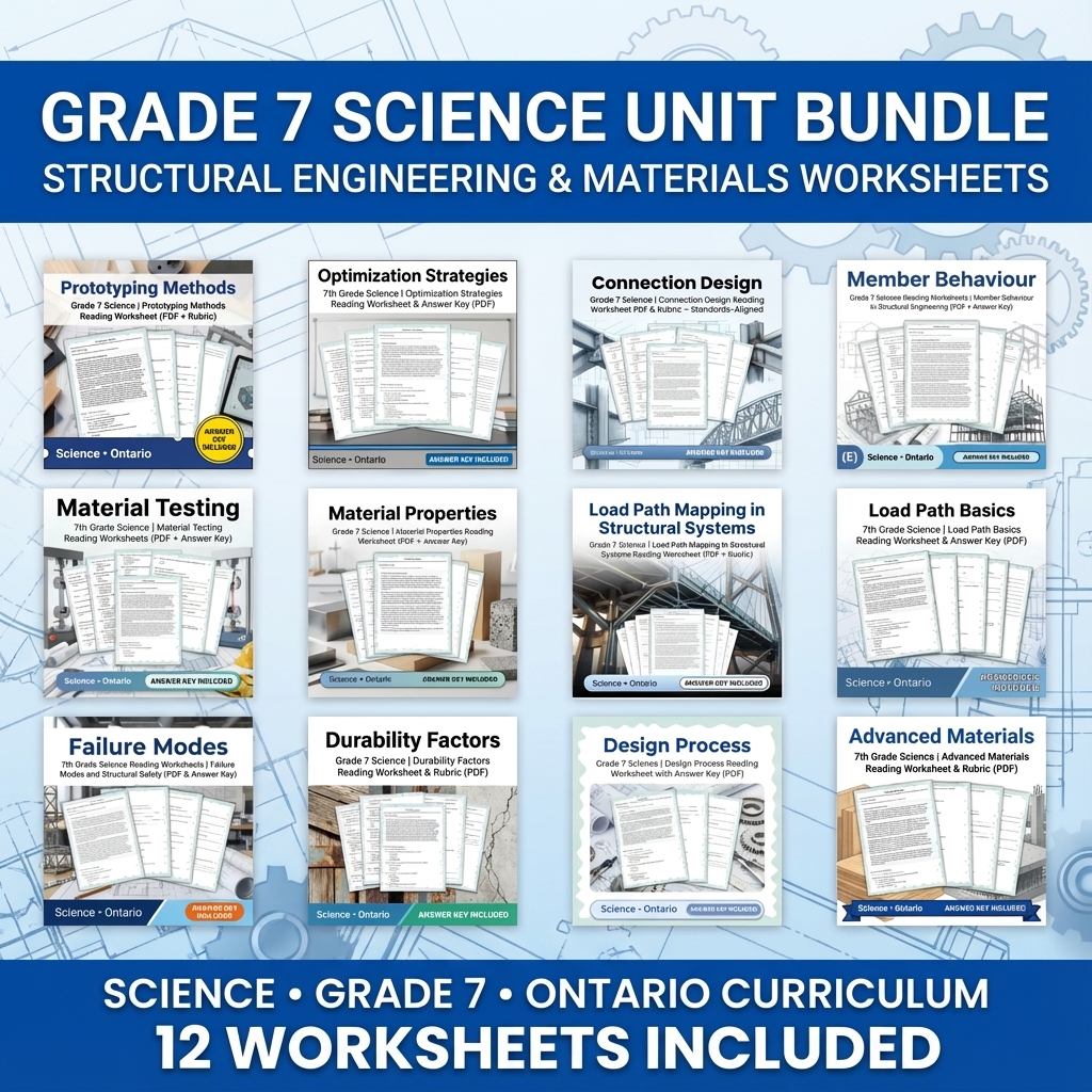 Grade 7 Science Unit Bundle – Structural Engineering & Material Testing  — bundle cover