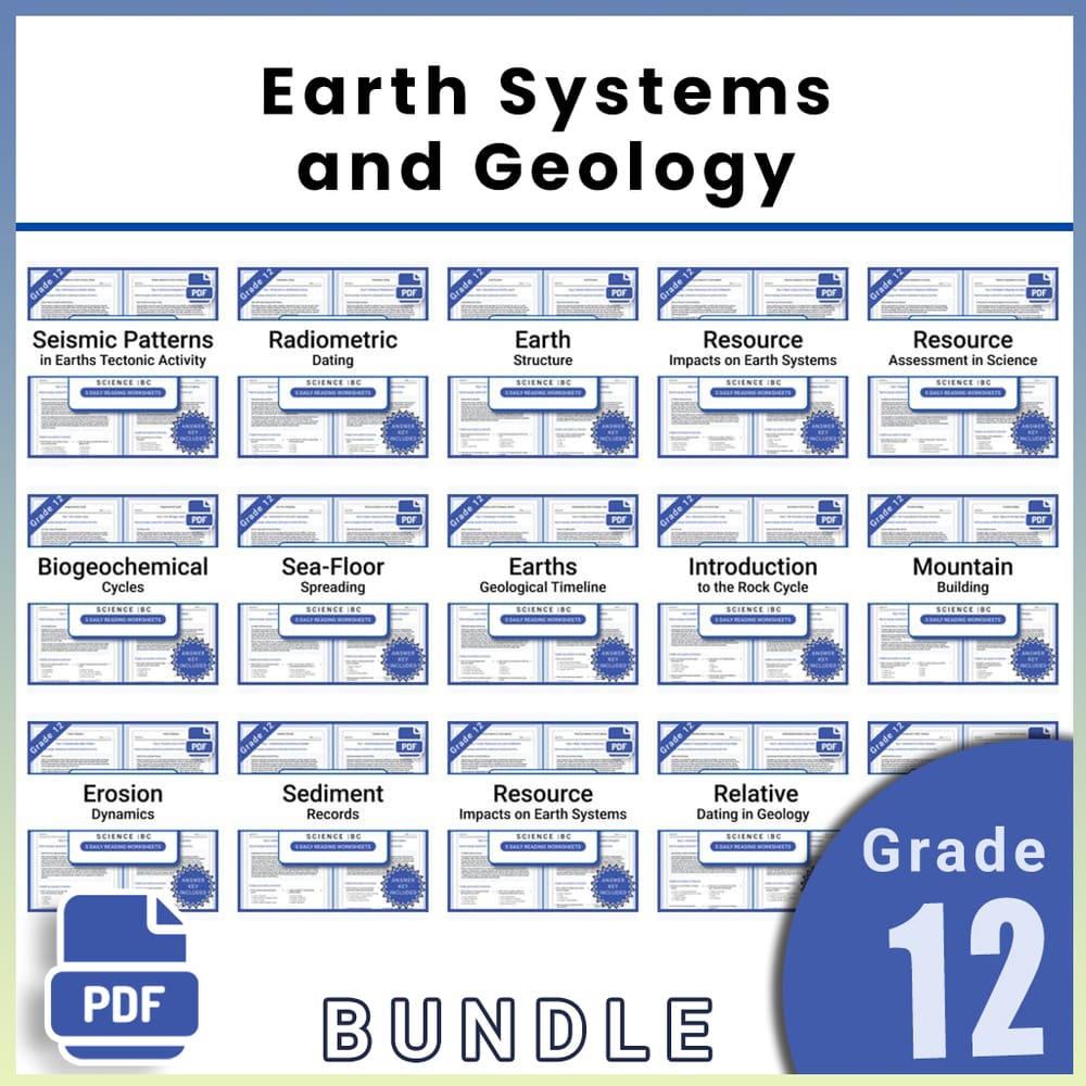 Grade 12 Science Lesson Group: Earth Systems and Geology BC Framework — bundle cover