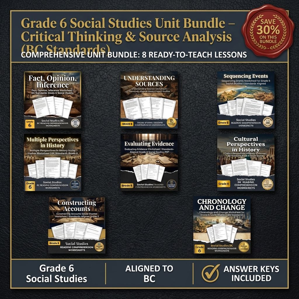 Grade 6 Social Studies | Analyzing Evidence & Narratives Bundle  — bundle cover