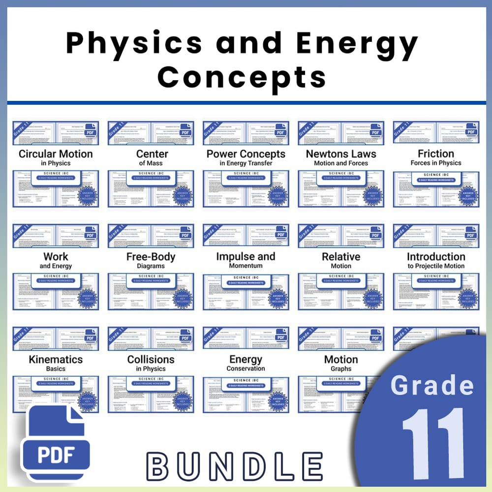 Grade 11 Science Lesson Bundle BC Framework | Physics and Energy Concepts — bundle cover