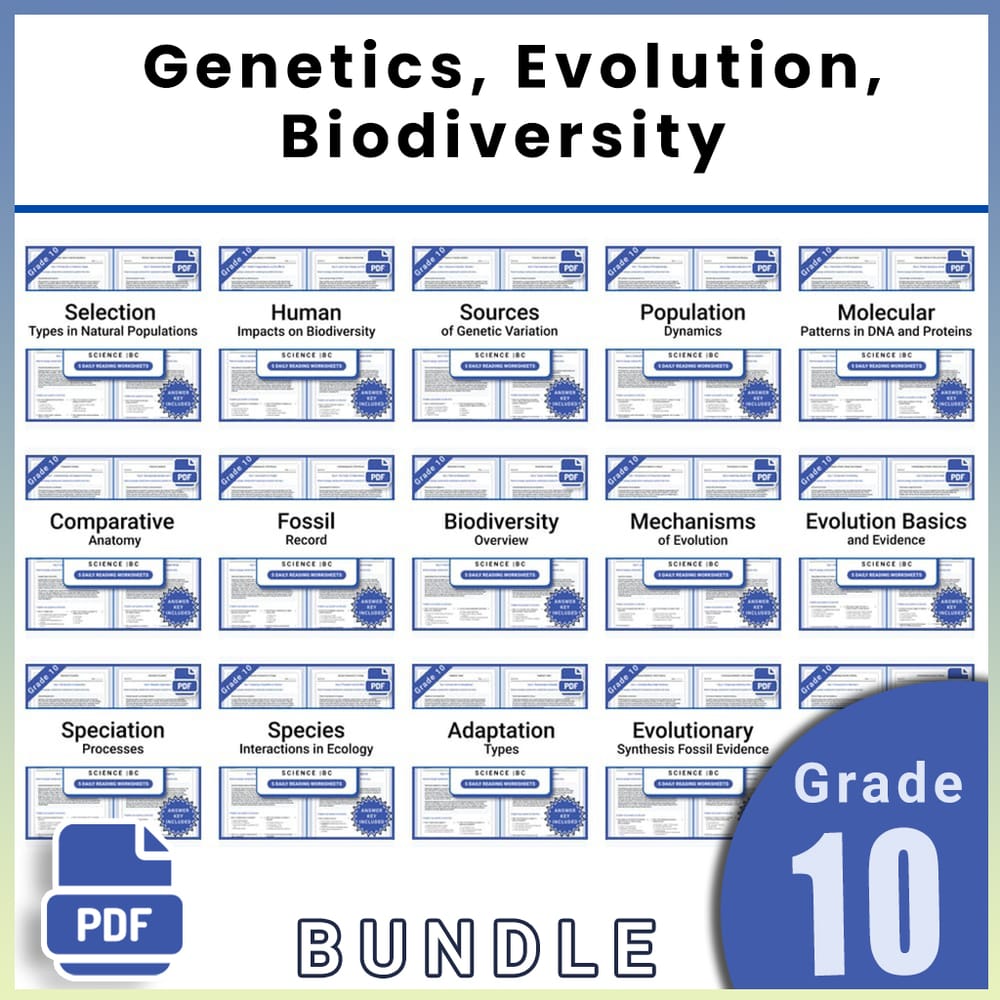 Grade 10 Science Lesson Bundle | Genetics, Evolution, Biodiversity & More — bundle cover
