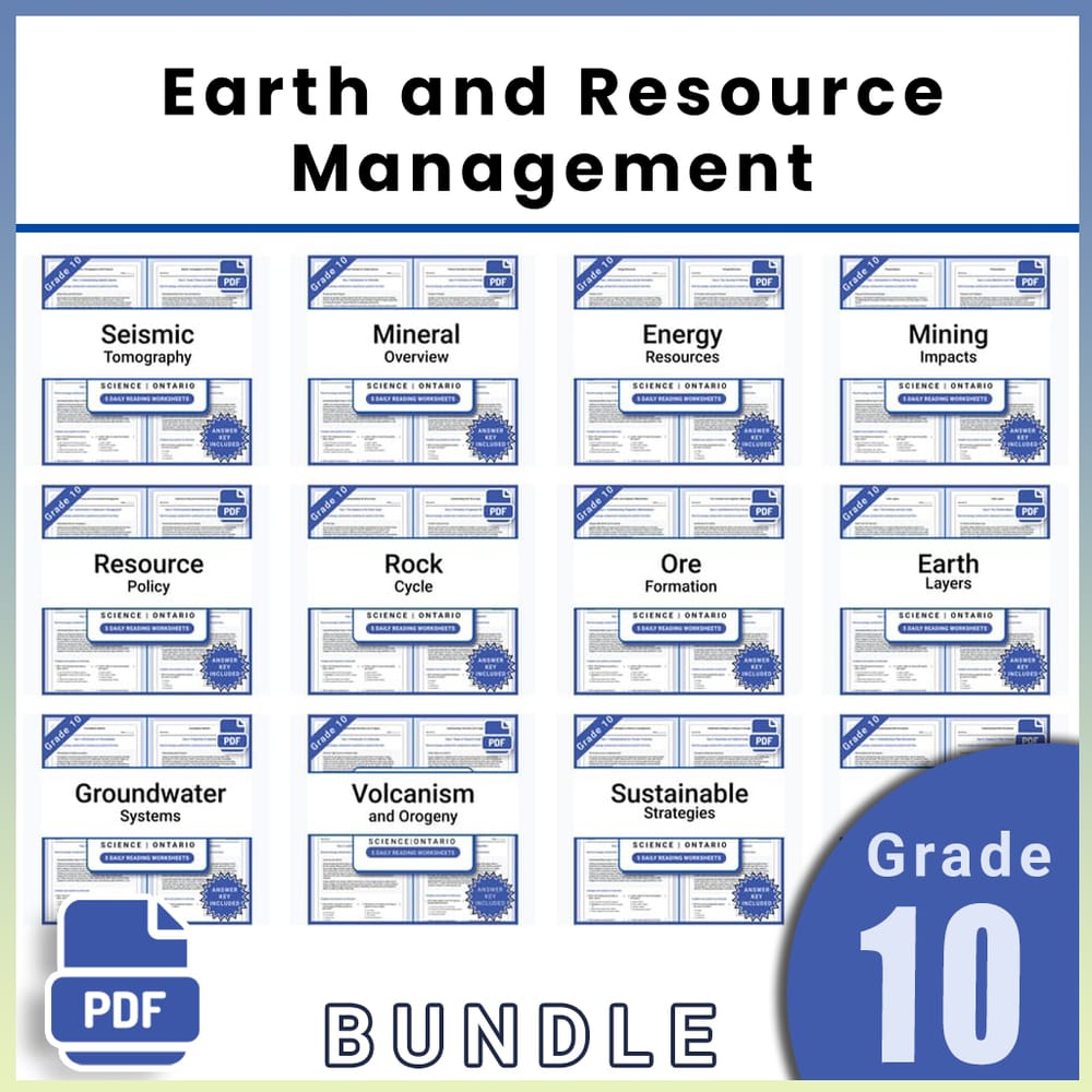 Grade 10 Science Lesson Bundle | Earth and Resource Management — bundle cover
