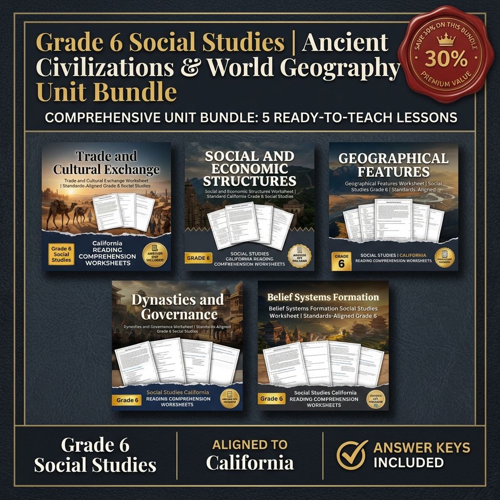 Grade 6 Social Studies Unit | Ancient India & China Worksheet Bundle — bundle cover