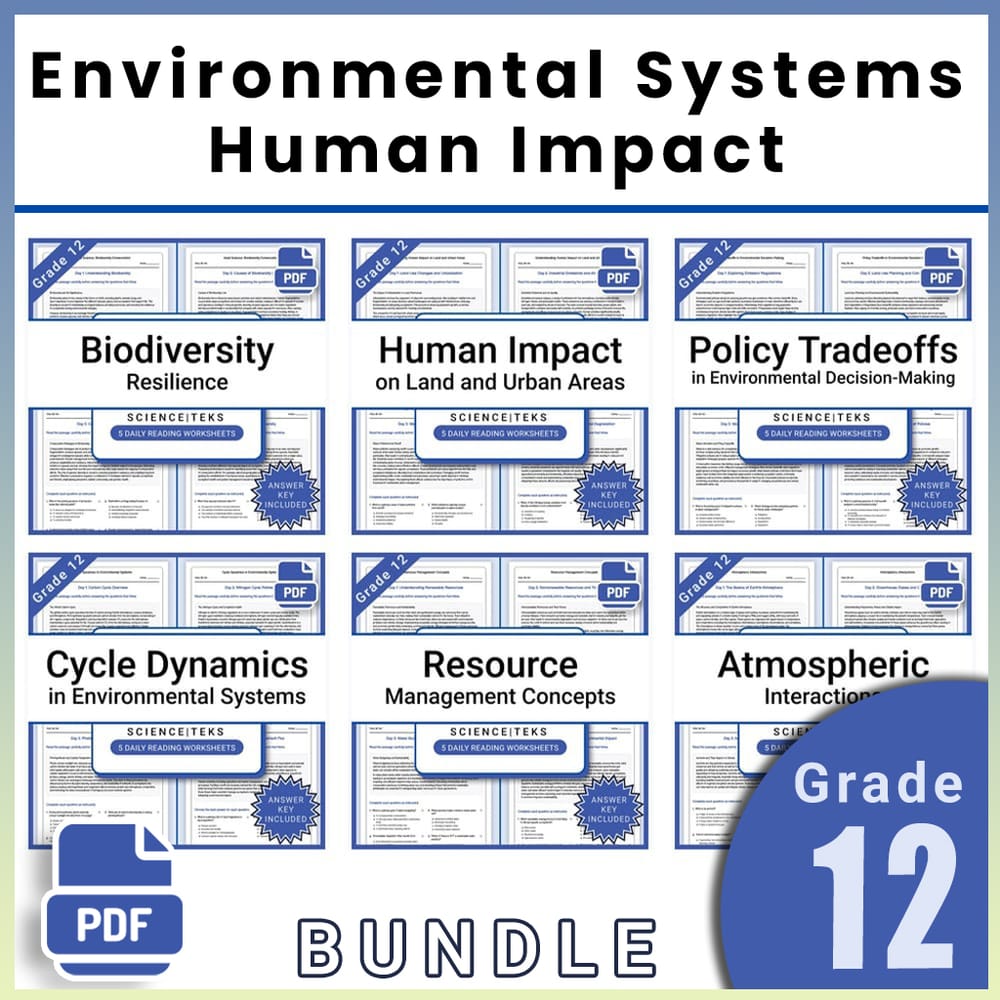 Grade 12 Science Lesson Bundle | Environmental Systems & Human Impact — bundle cover