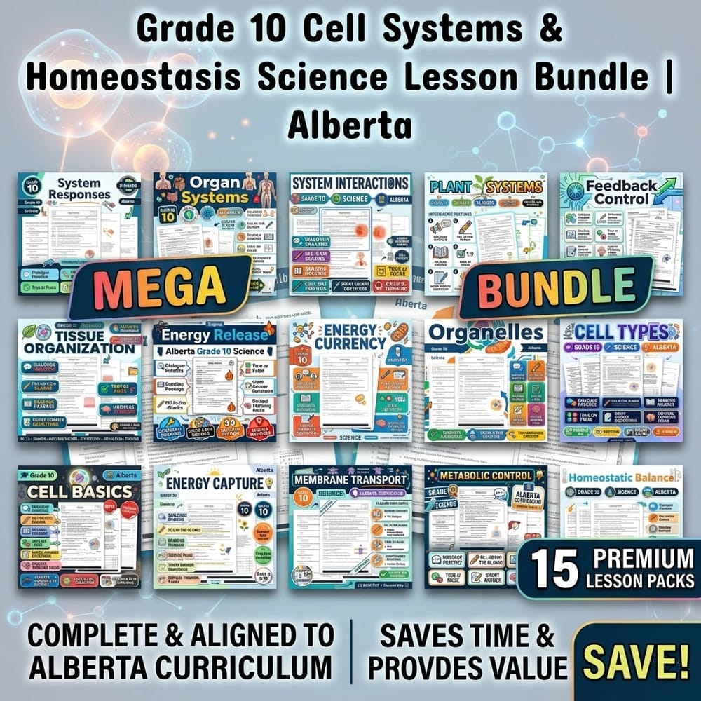 Grade 10 Cell Systems & Homeostasis Science Lesson Bundle | Alberta — bundle cover