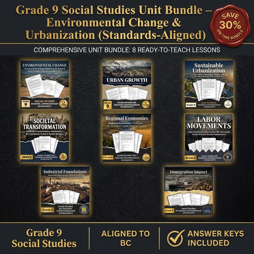 Grade 9 Social Studies | Industrialization & Economic Change Bundle  — bundle cover