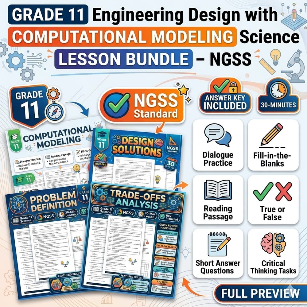 Grade 11 Engineering Design with Computational Modeling Science  — bundle cover