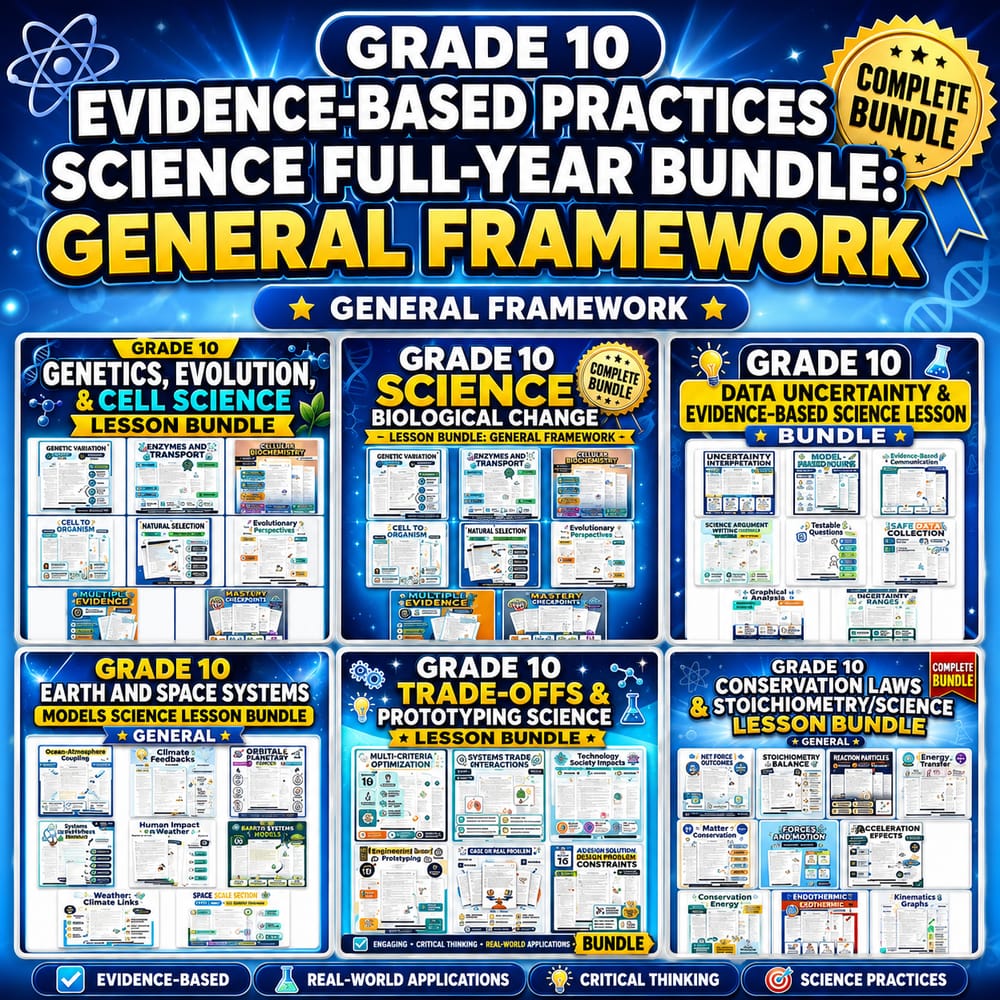 Grade 10 Evidence-Based Practices Science Full-Year Bundle: General Framework — bundle cover