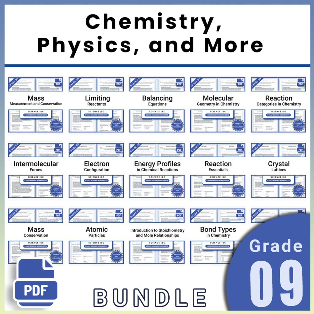 Grade 9 Science Lesson Group BC Framework | Chemistry, Physics, and More — bundle cover