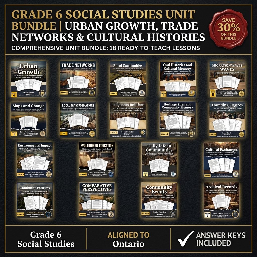 Grade 6 Social Studies UNIT Bundle – Communities, History, & Culture (PDF) — bundle cover