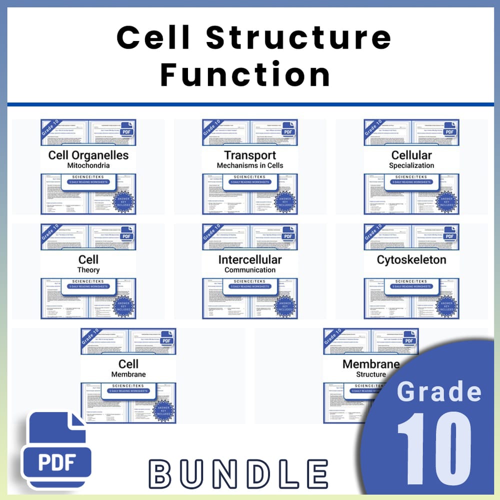 Grade 10 Science Lesson Group Bundle | Cell Structure & Function TEKS — bundle cover
