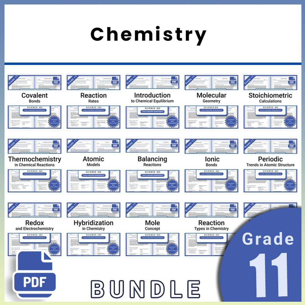 Grade 11 Science Lesson Group | BC Framework Daily Reading Worksheets — bundle cover