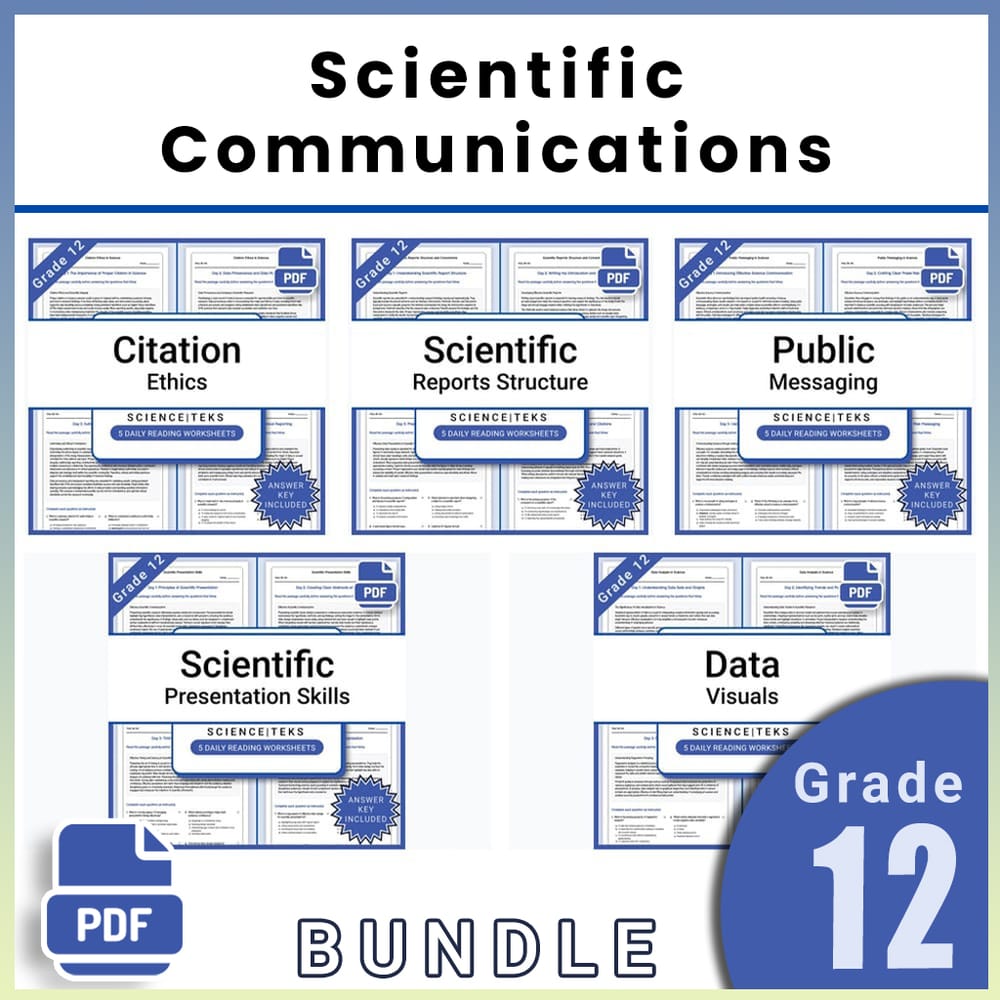 Grade 12 Science Lesson Group Bundle | TEKS Standards with Worksheets — bundle cover