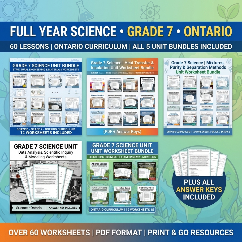 Grade 7 Science Bundle – Standards-Aligned Activities for Inquiry & Data Skills — bundle cover