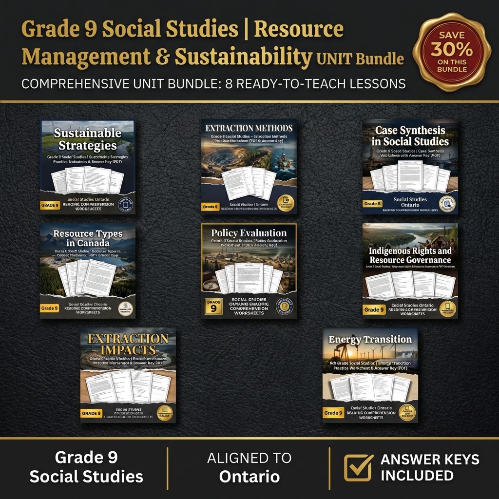 Grade 9 Social Studies | Resource Management & Energy Transition UNIT Bundle — bundle cover