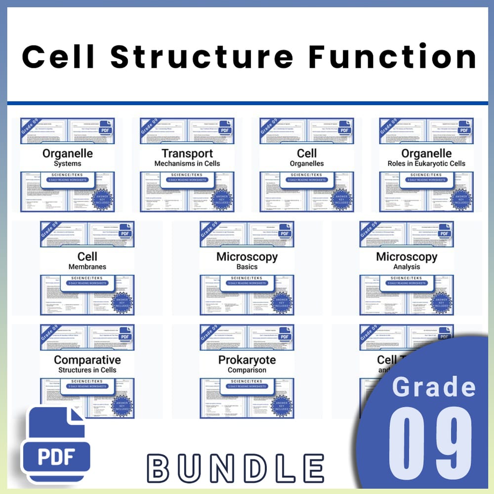 Grade 9 Science Lesson Group Bundle TEKS Daily Reading Worksheets — bundle cover
