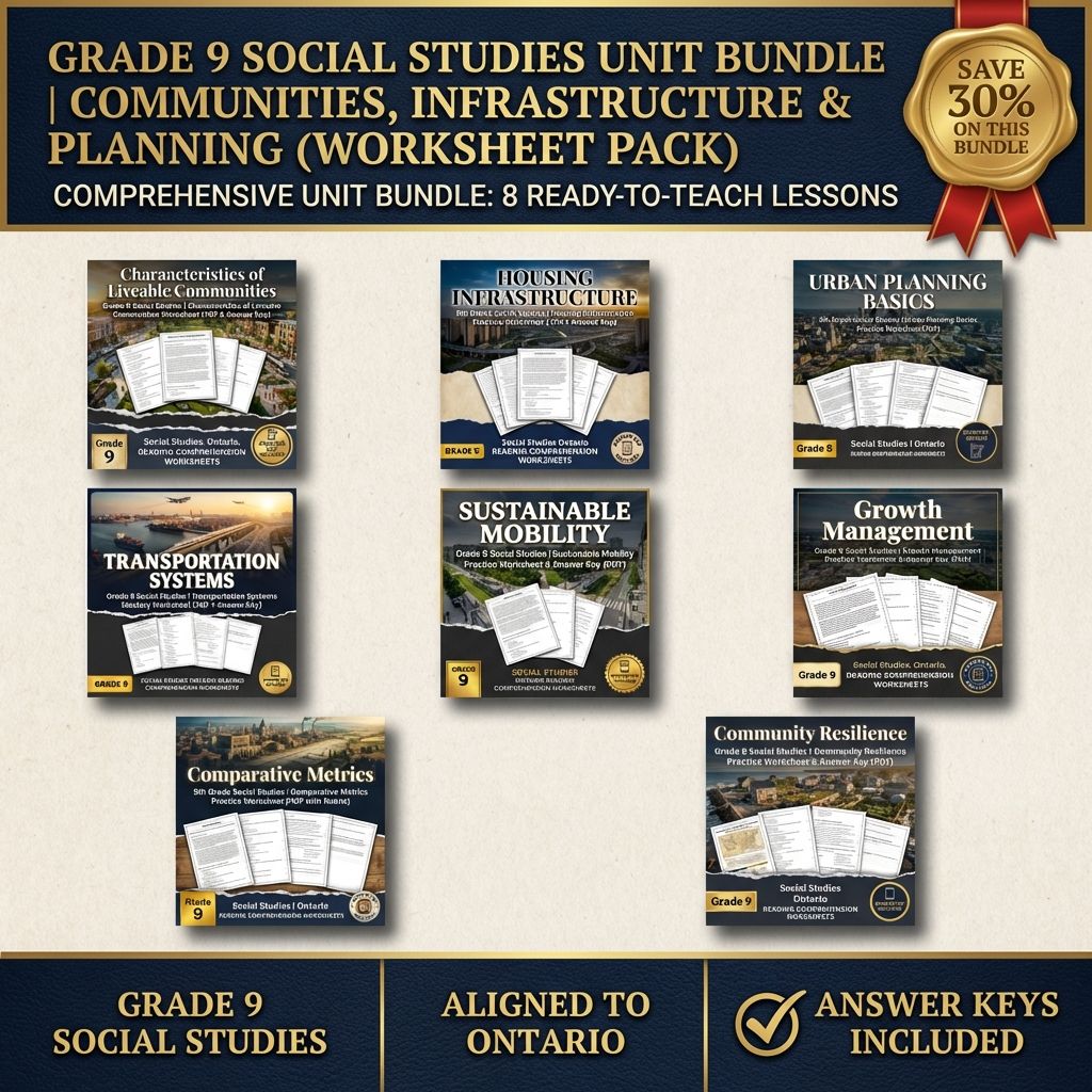 Grade 9 Social Studies Bundle – Community Planning & Infrastructure — bundle cover