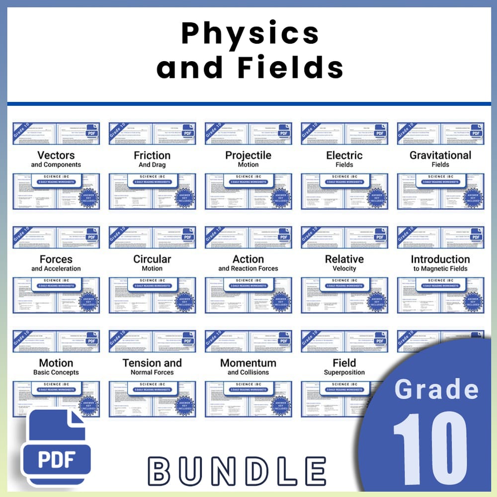 Grade 10 Science Lesson Group Bundle – Physics and Fields — bundle cover