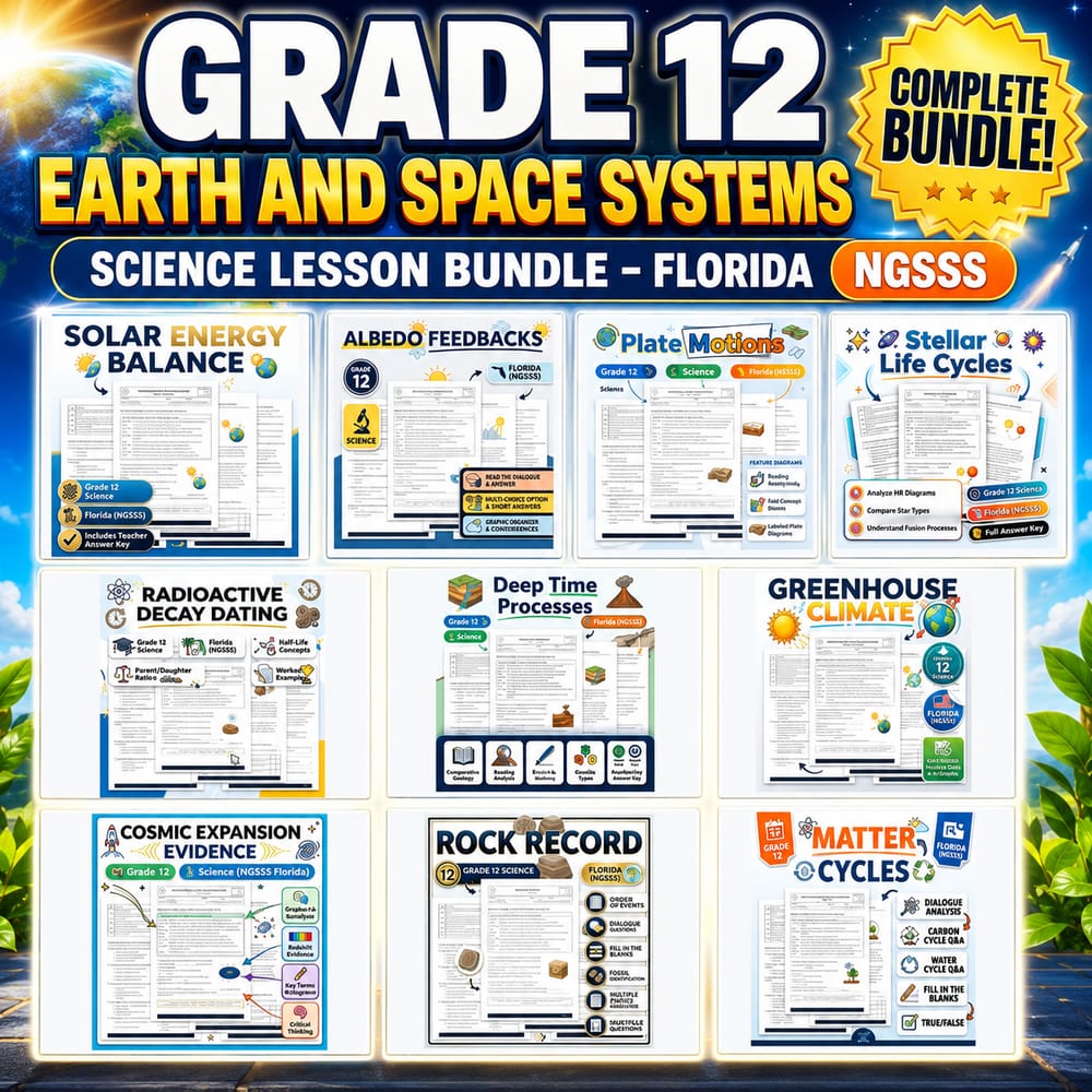 Grade 12 Earth and Space Systems Science Lesson Bundle – Florida NGSSS — bundle cover