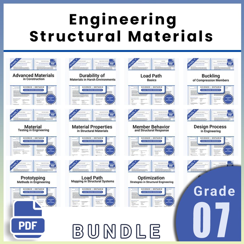 Grade 7 Science Lesson Bundle: Engineering & Structural Materials Ontario — bundle cover