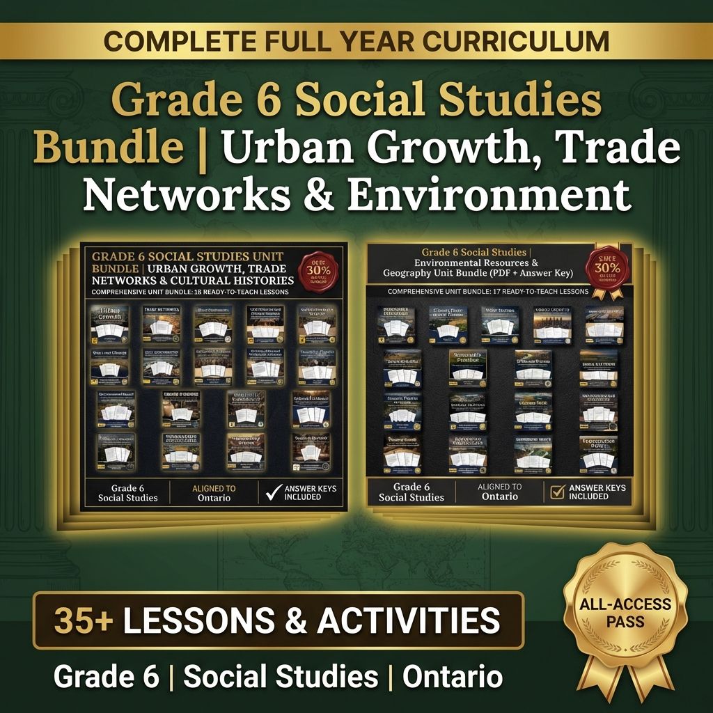 Grade 6 Social Studies Bundle | Geography, Resources & Cultural Perspectives — bundle cover