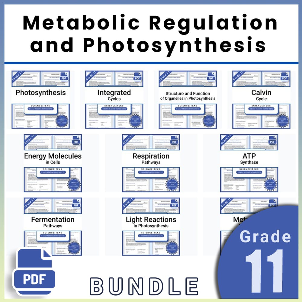 Grade 11 Science Lesson Group | Metabolic Regulation and Photosynthesis Bundle — bundle cover
