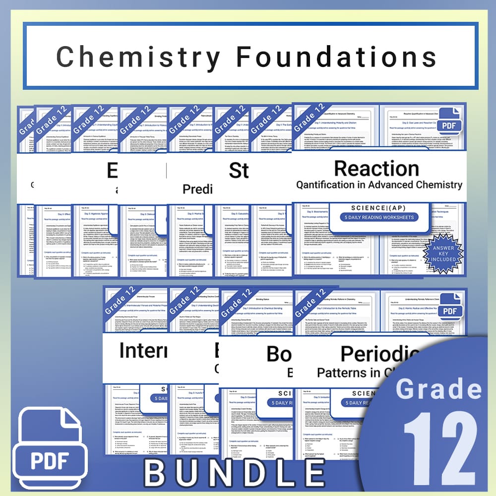 Grade 12 Chemistry Foundations Lesson Bundle – AP Science Activities — bundle cover
