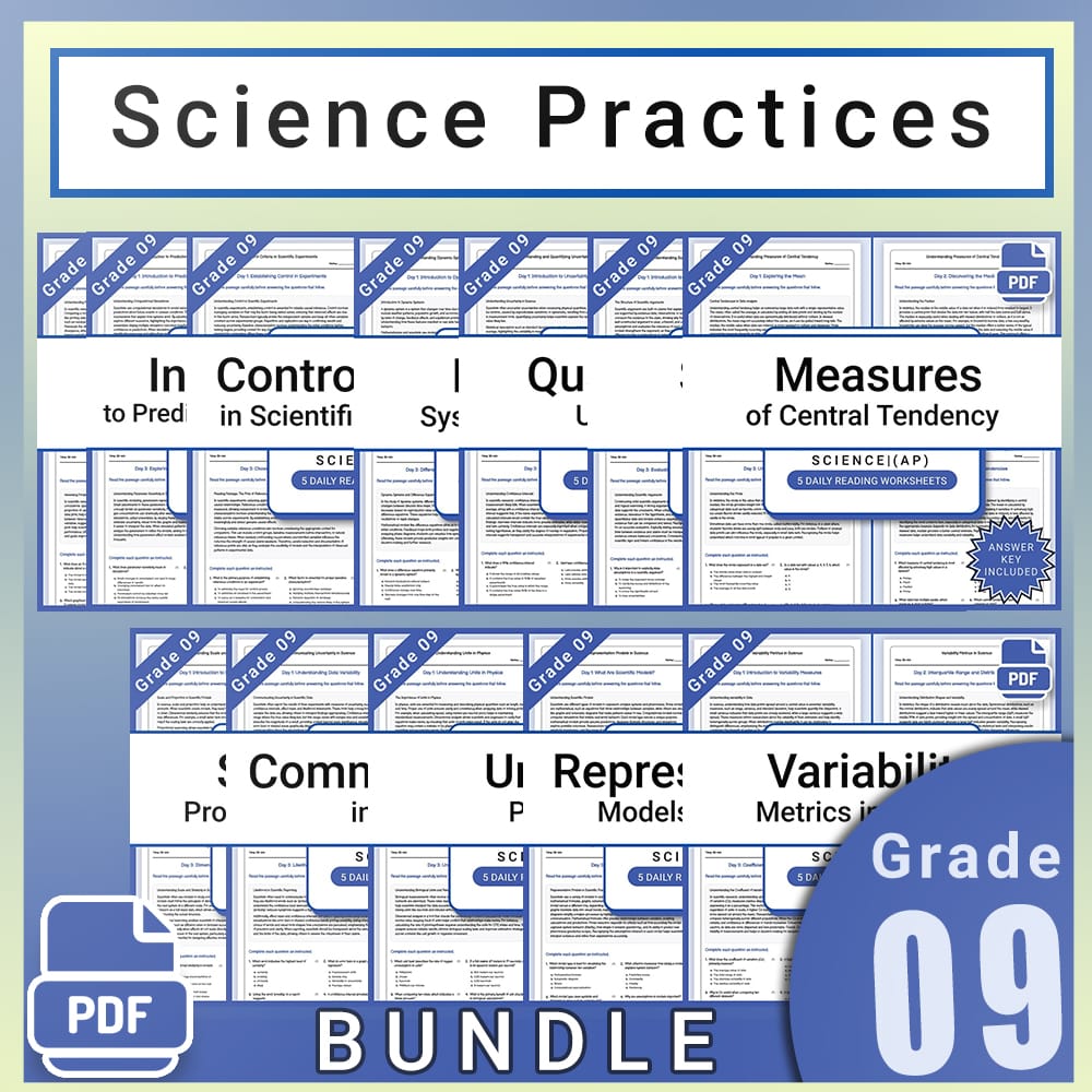 Grade 9 Science Lesson Group - AP Framework Daily Reading Worksheets — bundle cover
