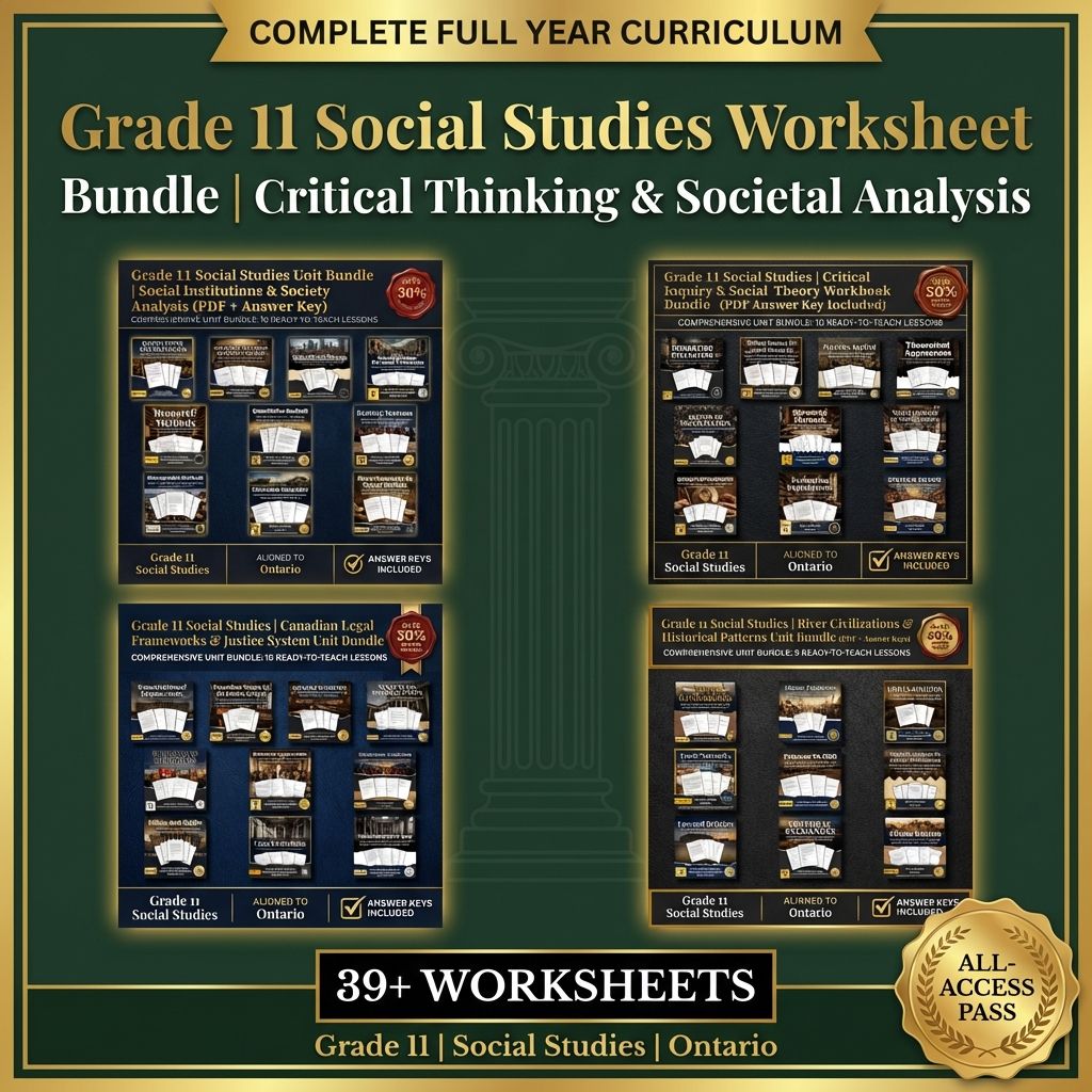 Grade 11 Social Studies Bundle – Critical Thinking & Analysis (PDF + Answer Key) — bundle cover