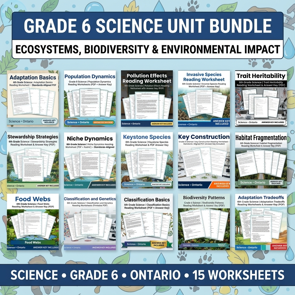 Grade 6 Science Unit Bundle – Ecosystems, Biodiversity & Environmental Impact — bundle cover