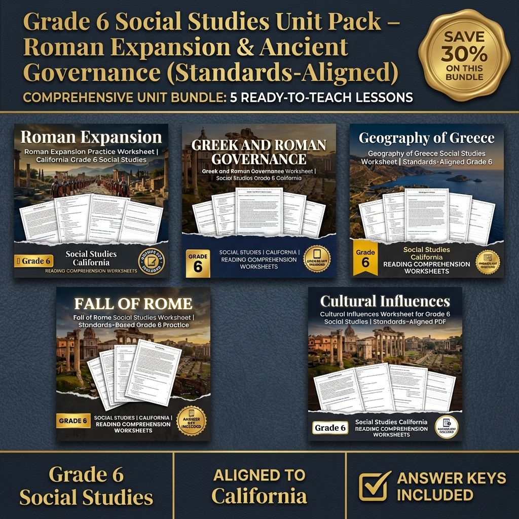 Grade 6 Social Studies Unit Bundle – Ancient Greece & Rome | Standards-Aligned — bundle cover