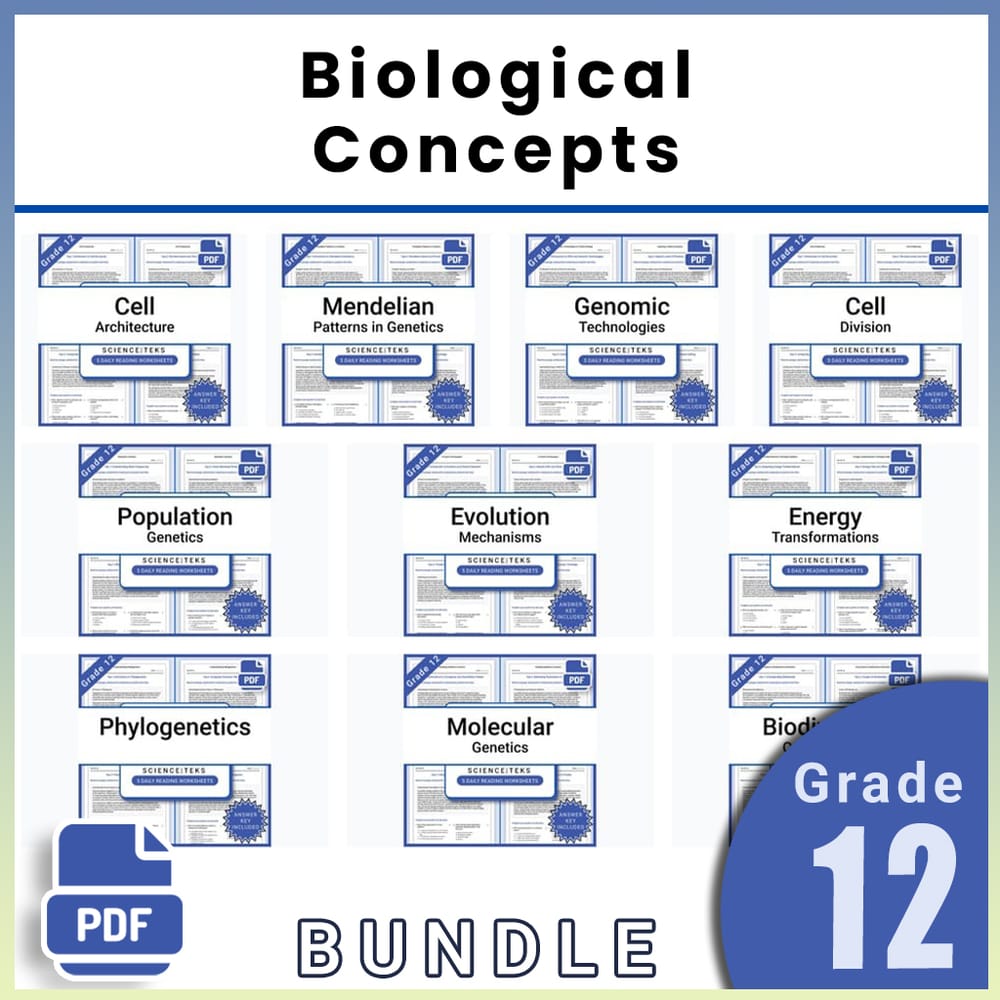 Grade 12 Science Lesson Group Bundle | TEKS Standards — bundle cover
