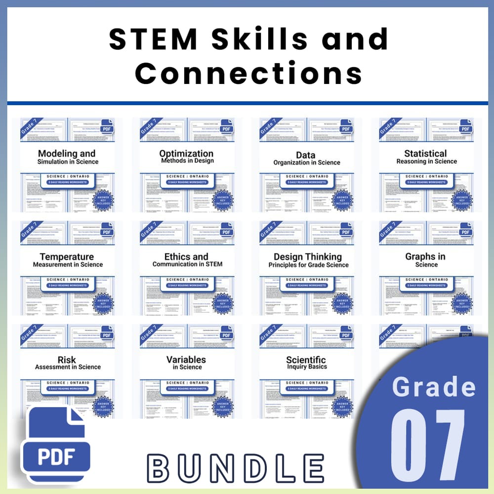Grade 7 Science Lesson Bundle | Ontario Curriculum Reading Worksheets — bundle cover