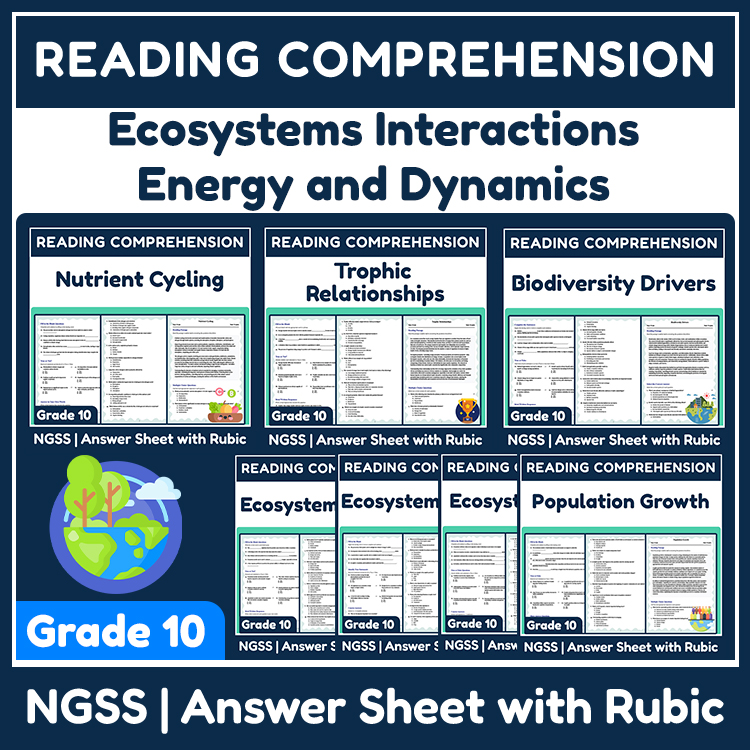 Grade 10 Science | Ecosystems & Biodiversity Uanit Worksheets — bundle cover