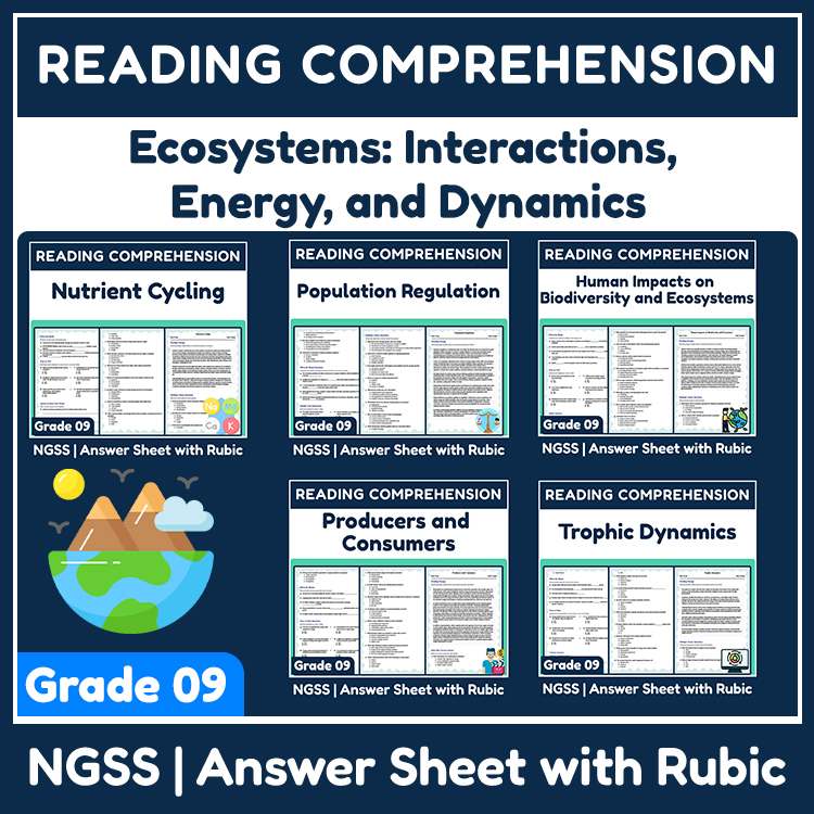 Grade 9 Science | Ecosystems & Biodiversity Unit Worksheet Bundle (PDF) — bundle cover