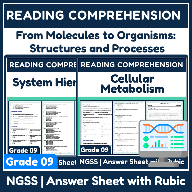 Grade 9 Science | System Hierarchy & Cellular Metabolism Unit Worksheet Bundle — bundle cover