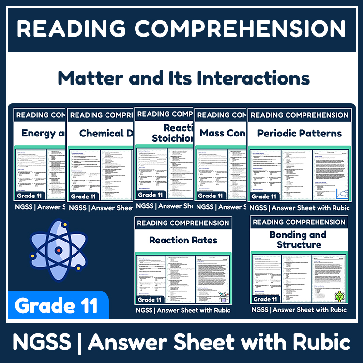 Grade 11 Science Unit | Chemical Reactions & Bonding Worksheets — bundle cover