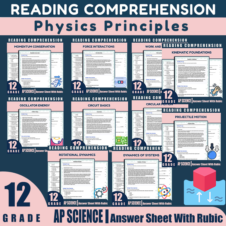 Grade 12 Science Unit Bundle | Mechanics & Energy Worksheets (PDF + Answer Key) — bundle cover